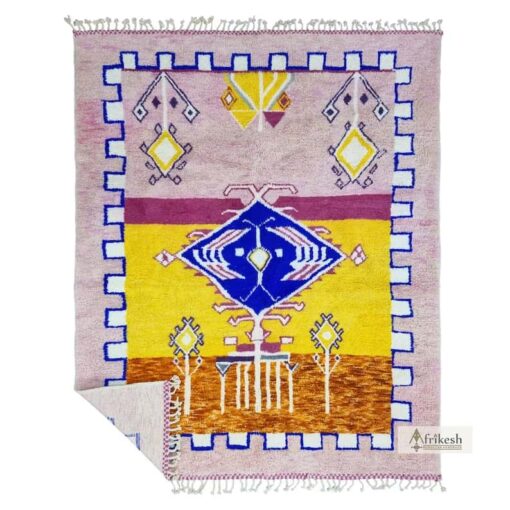 BISMA - Pink and Yellow Rug - Beni Ourain Rug 8x10