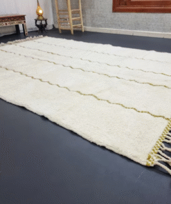 White and Olive Green Rug