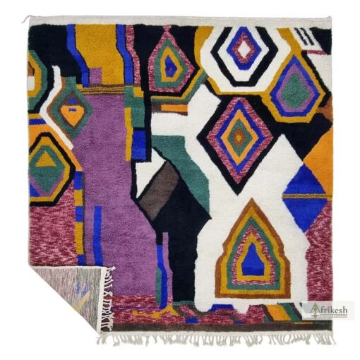 HABIBAH – Purple and white Rug – Beni Ourain Funky Custom Rugs
