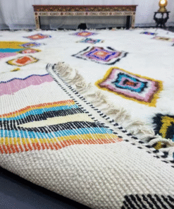 White and Light Pink Rug