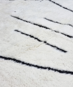 white and black rug