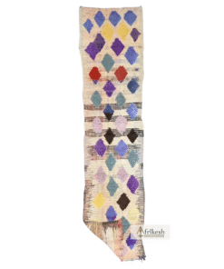 Cream and Blue Vintage Rug