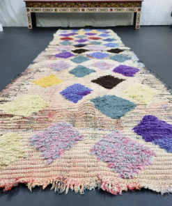 Cream and Blue Vintage Rug