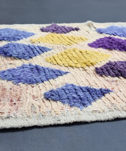 Cream and Blue Vintage Rug