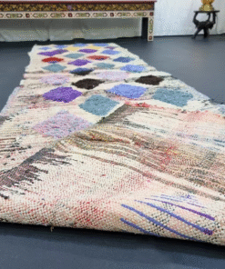 Cream and Blue Vintage Rug