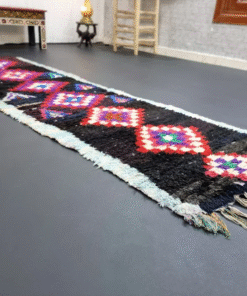 Unique Black and Red Vintage Rug