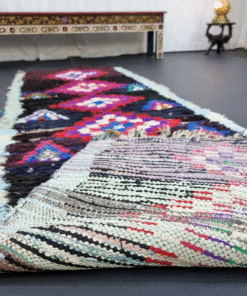 Unique Black and Red Vintage Rug