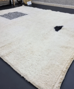 white and black rug