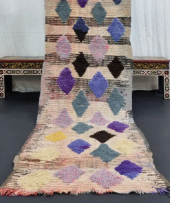 Cream and Blue Vintage Rug