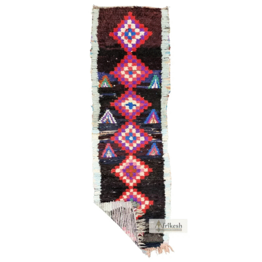 Unique Black and Red Vintage Rug