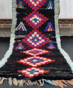 Unique Black and Red Vintage Rug