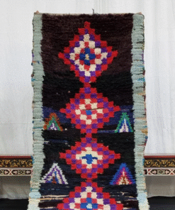 Unique Black and Red Vintage Rug