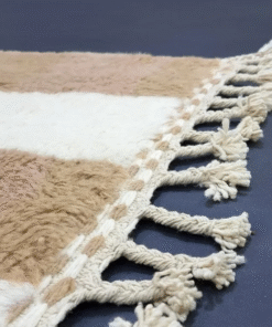 Moroccan Light Brown and White Rug