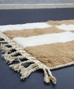 Moroccan Light Brown and White Rug