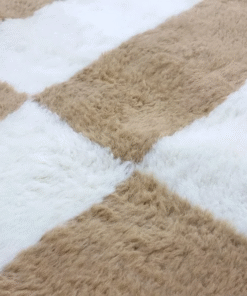Moroccan Light Brown and White Rug