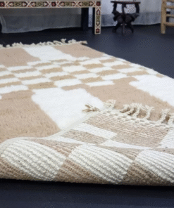 Light Brown and White Rug