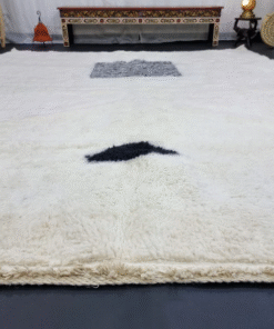 white and black rug