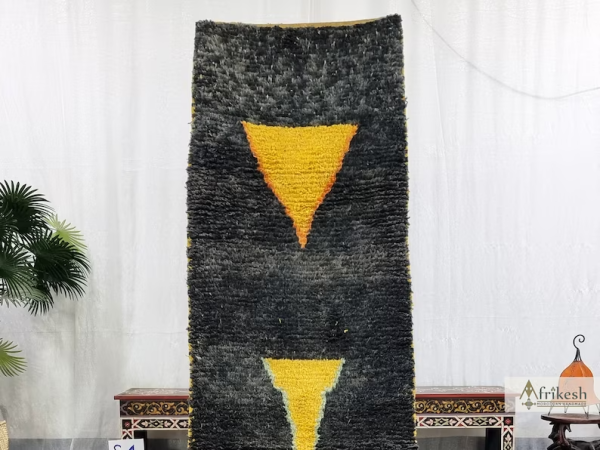 black and yellow rug
