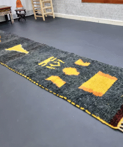 black and yellow rug