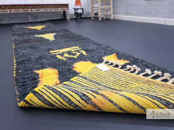black and yellow rug
