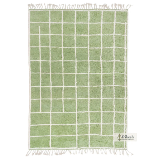 Green and White Rug