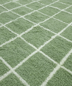 Green and White Rug