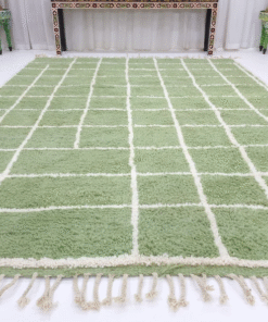 Green and White Rug