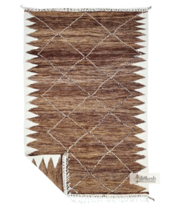 brown and white rug