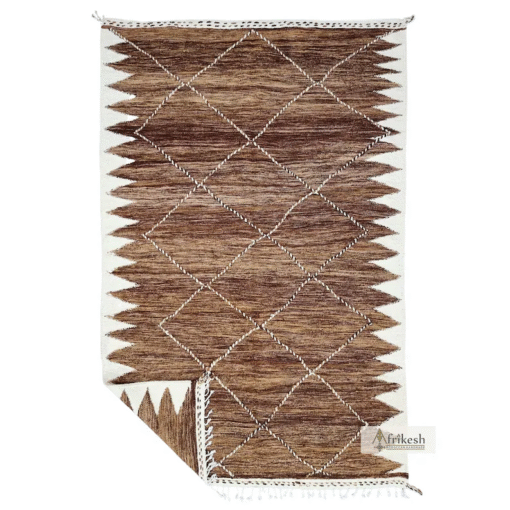 brown and white rug