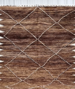 brown and white rug