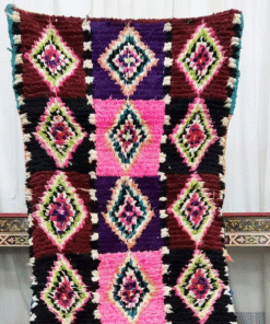 Geometric Brown and Pink Rug