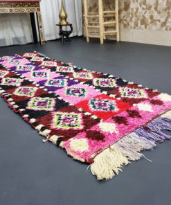 Geometric Brown and Pink Rug