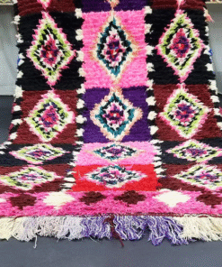 Geometric Brown and Pink Rug