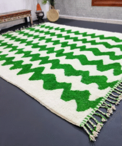 Green and White Rug