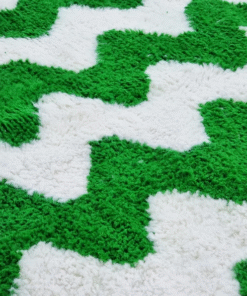 Green and White Rug