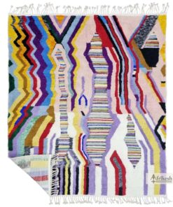 NAZISH - Orange and Fuschia Rug - Beni Ourain Rug 7x9