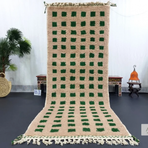 Brown and green rug