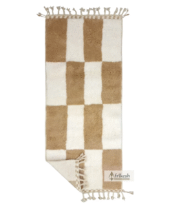 Moroccan Light Brown and White Rug