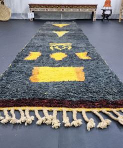 black and yellow rug
