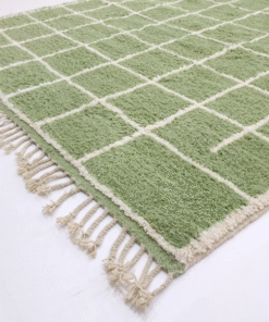 Green and White Rug