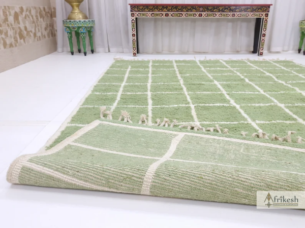 Green and White Rug