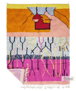 Beniourain Orange and Fuschia Rug