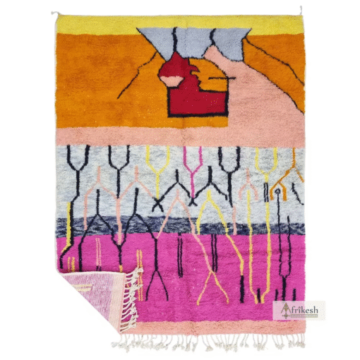 Beniourain Orange and Fuschia Rug