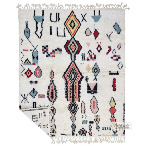white and black rug