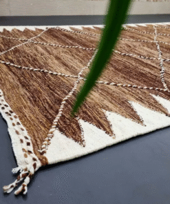brown and white rug