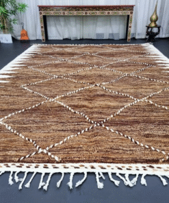 brown and white rug
