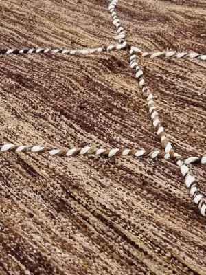 brown and white rug