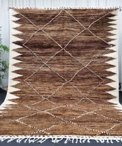 brown and white rug