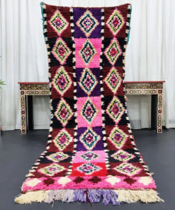 Geometric Brown and Pink Rug
