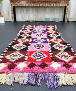 Geometric Brown and Pink Rug